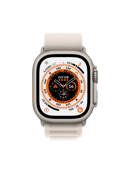 Apple Watch Ultra（GPS + Cellularモデル）- チタニウムケースとアルパインループ 詳細画像 スターライト 2