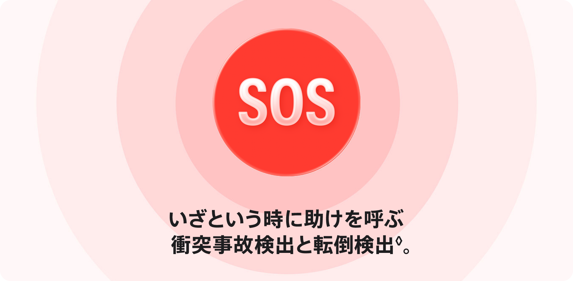いざという時に助けを呼ぶ衝突事故検出と転倒検出。