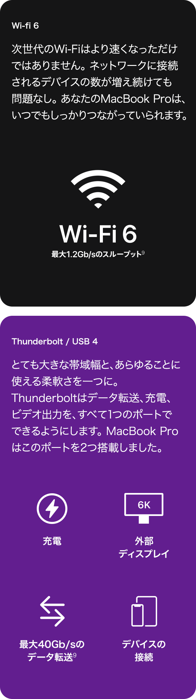 Wi-Fi 6/ Thunderbolt/ USB 4