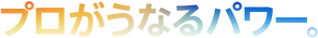 ヘッドラインの「プロがうなるパワー。」の文字に、オレンジ色から青色にグラデーションがかかっている