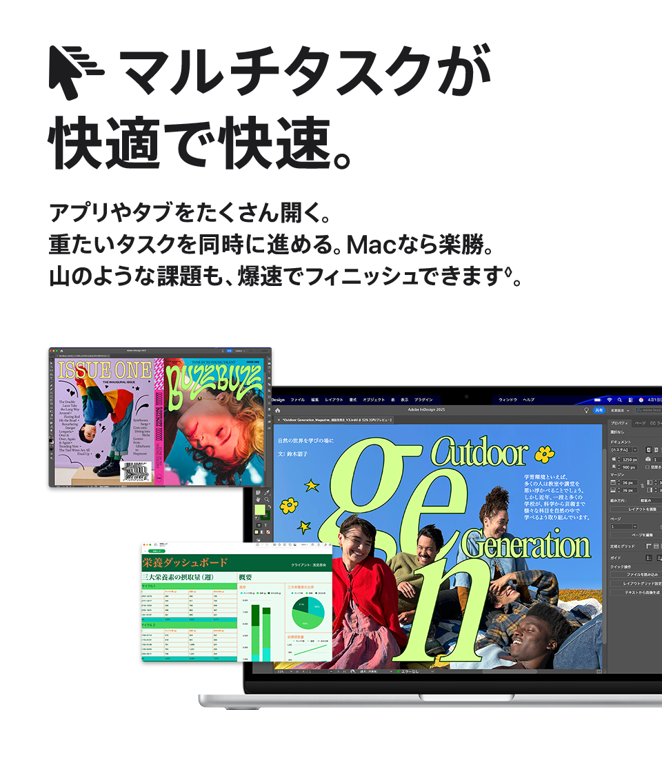 マルチタスクが快適で快速。