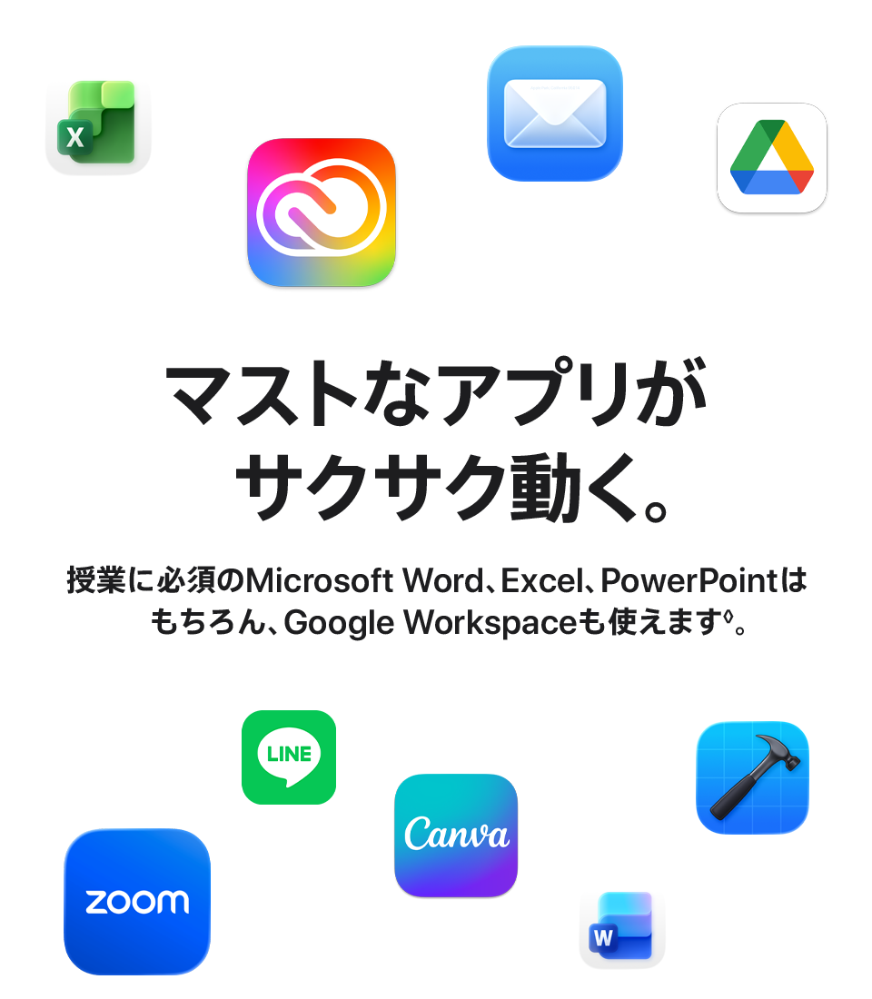 マストなアプリがサクサク動く。