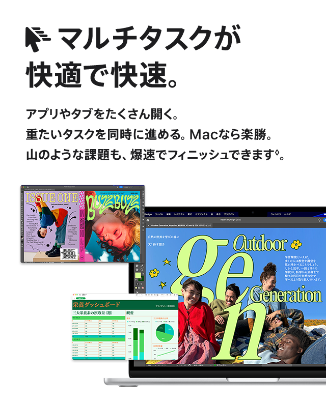 マルチタスクが快適で快速。