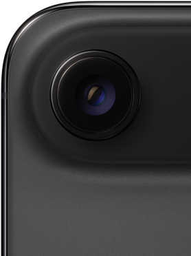スペースブラックのiPhone Air、背面の外観、丸みを帯びた上部の隅、シングルレンズのFusionカメラシステム