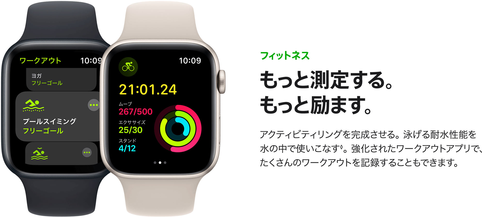 フィットネス　もっと測定する。もっと励ます。