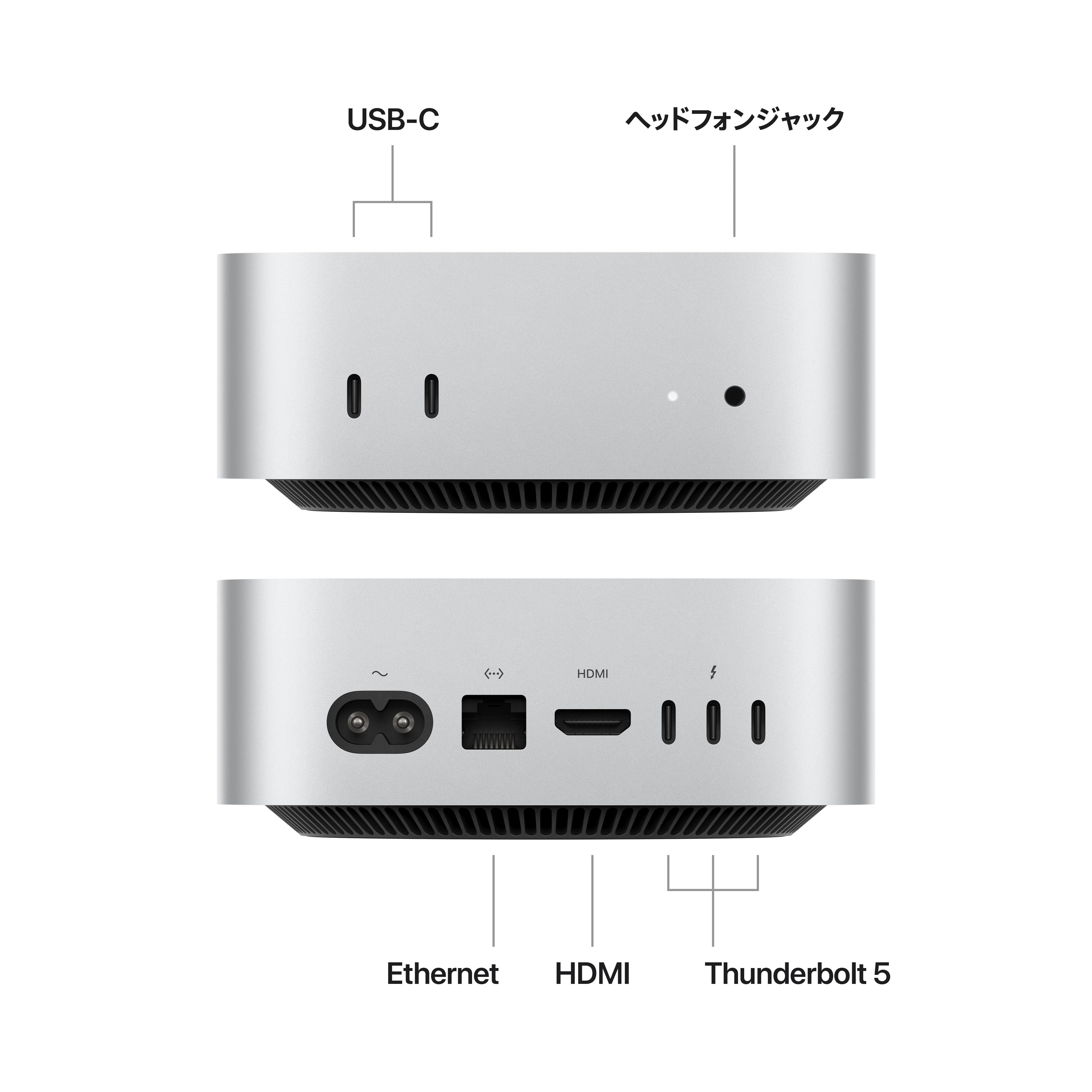 Mac mini: 12コアCPUと16コアGPU搭載Apple M4 Proチップ, 512GB SSD