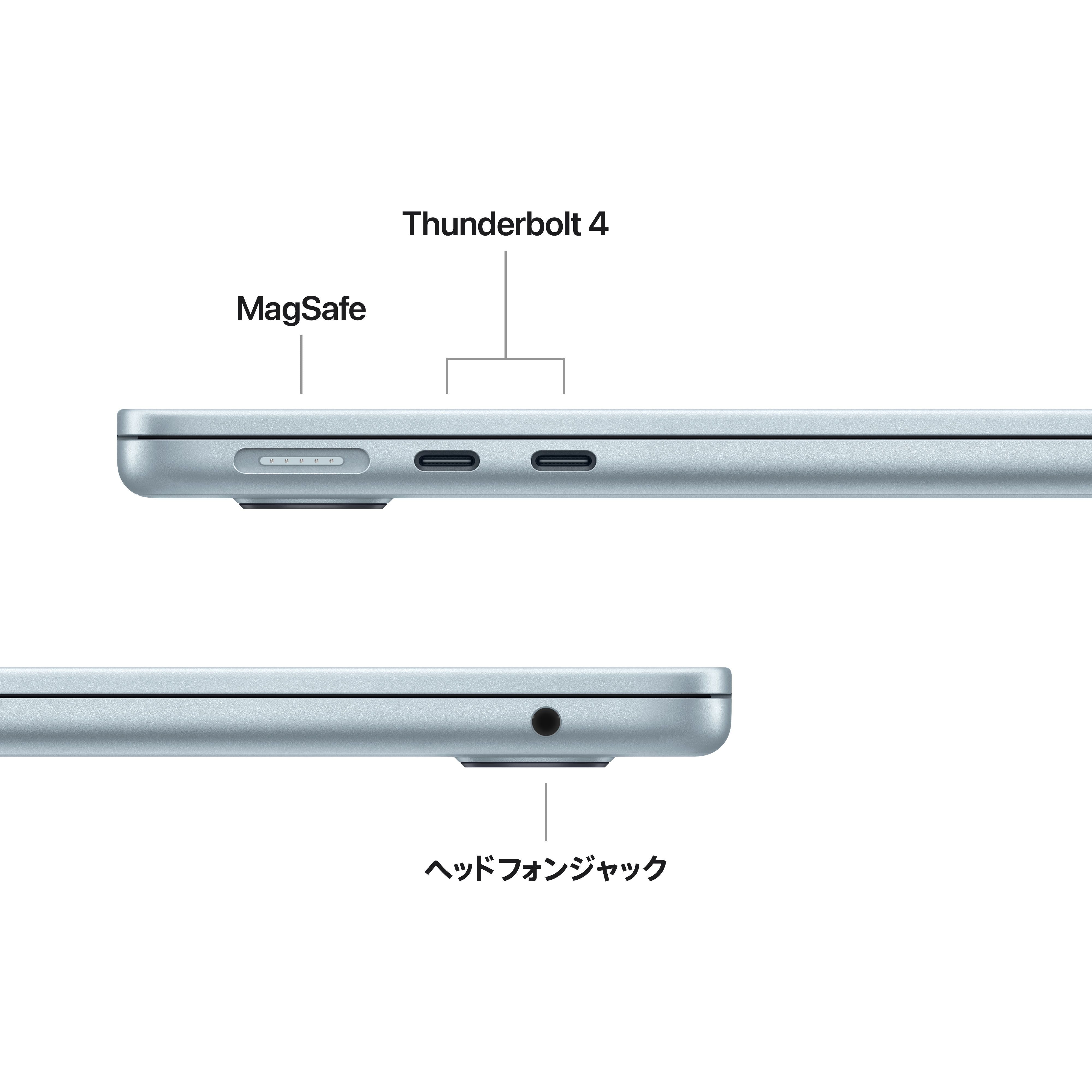 13インチMacBook Air: 10コアCPUと8コアGPUを搭載したApple M4チップ