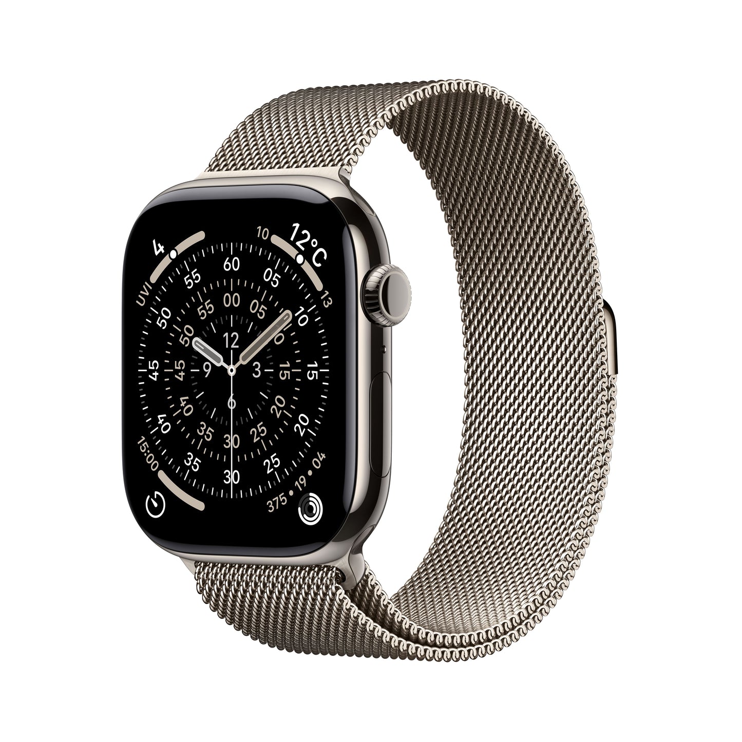 Apple Watch_Series_11_46mm_LTE_Natural_Titanium_Milanese_Loop_Natural_PDP_Image_Position_1__ja-JP