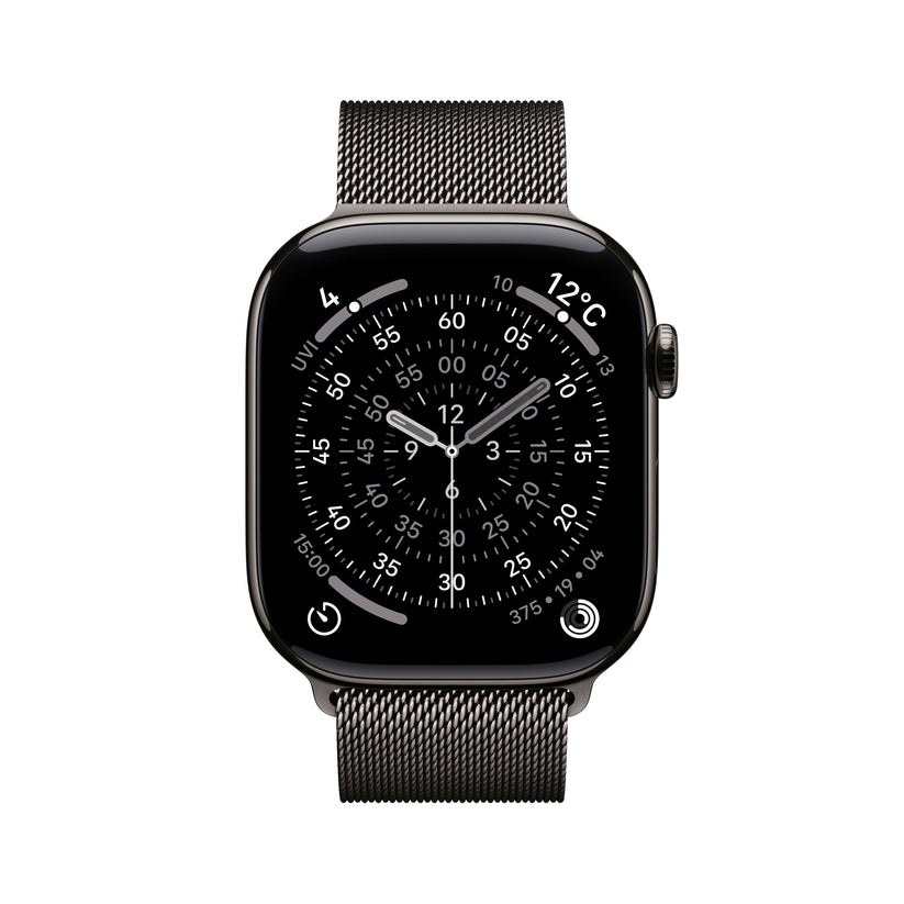 Apple Watch_Series_11_46mm_LTE_Slate_Titanium_Milanese_Loop_Slate_PDP_Image_Position_2__ja-JP