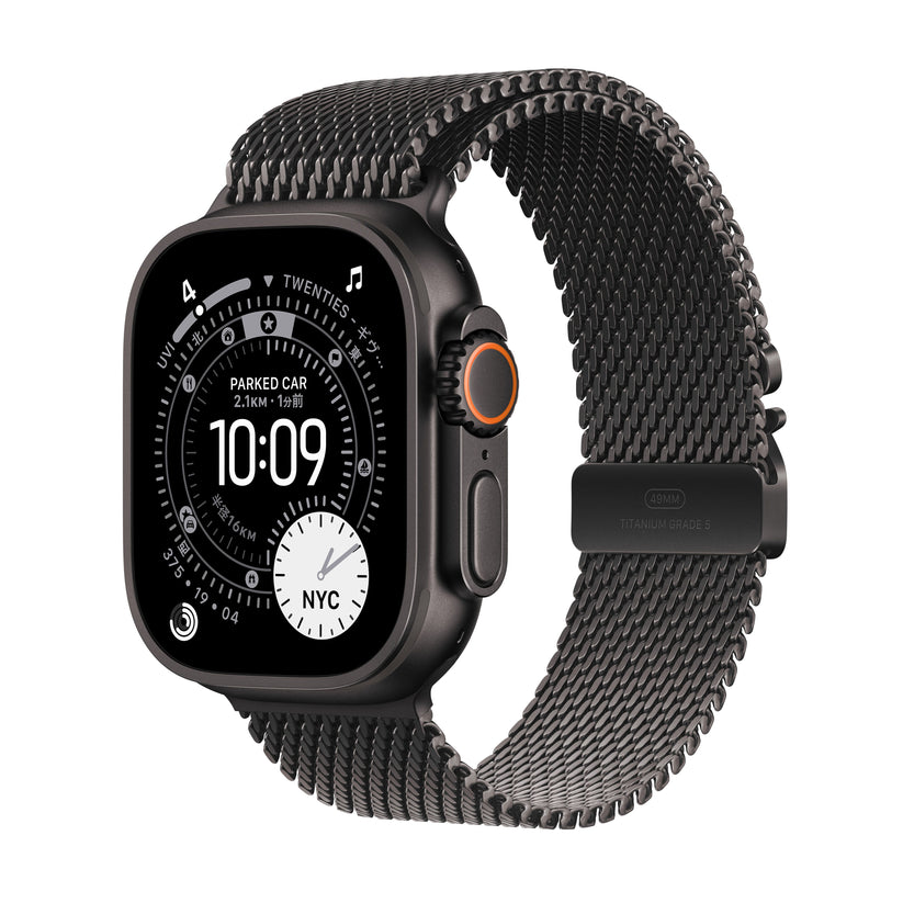 Apple Watch_Ultra_3_49mm_LTE_Black_Titanium_Milanese_Loop_Black_PDP_Image_Position_1__ja-JP