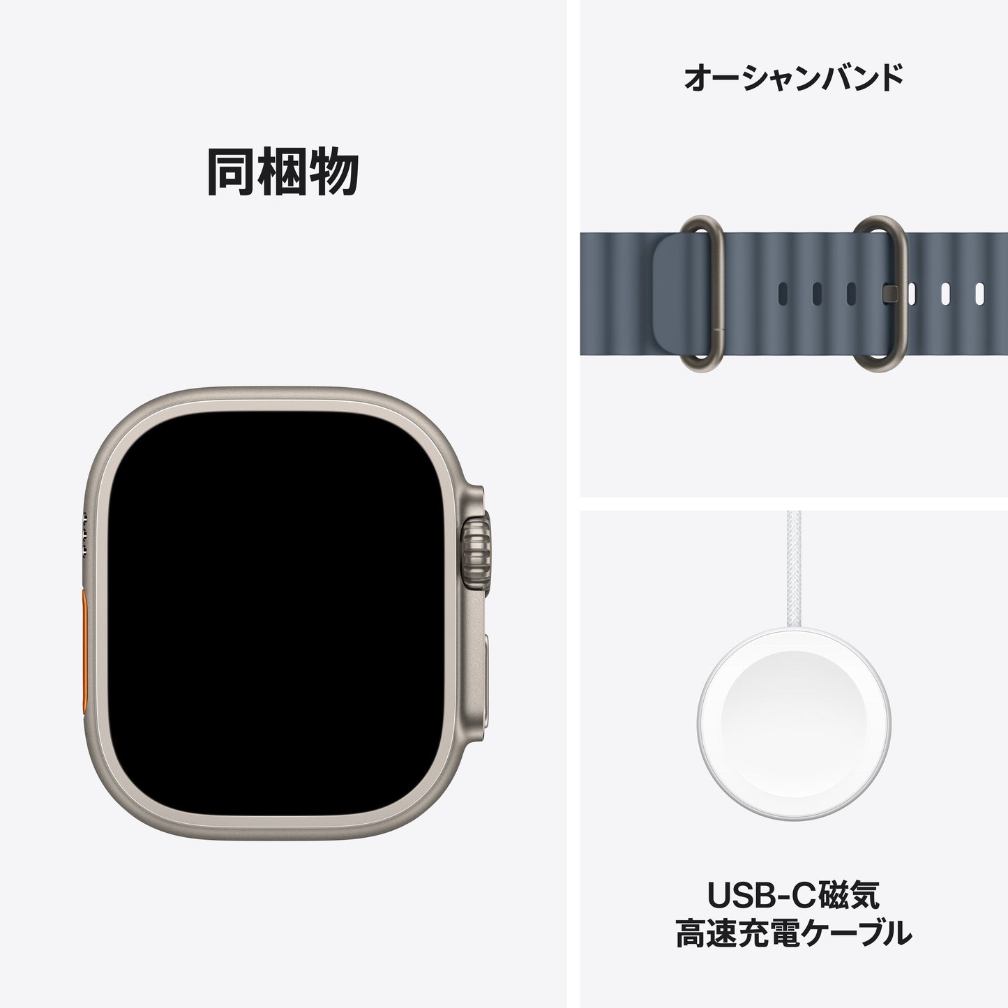 Apple Watch_Ultra_3_49mm_LTE_Natural_Titanium_Ocean_Band_Anchor_Blue_PDP_Image_Position_8__ja-JP