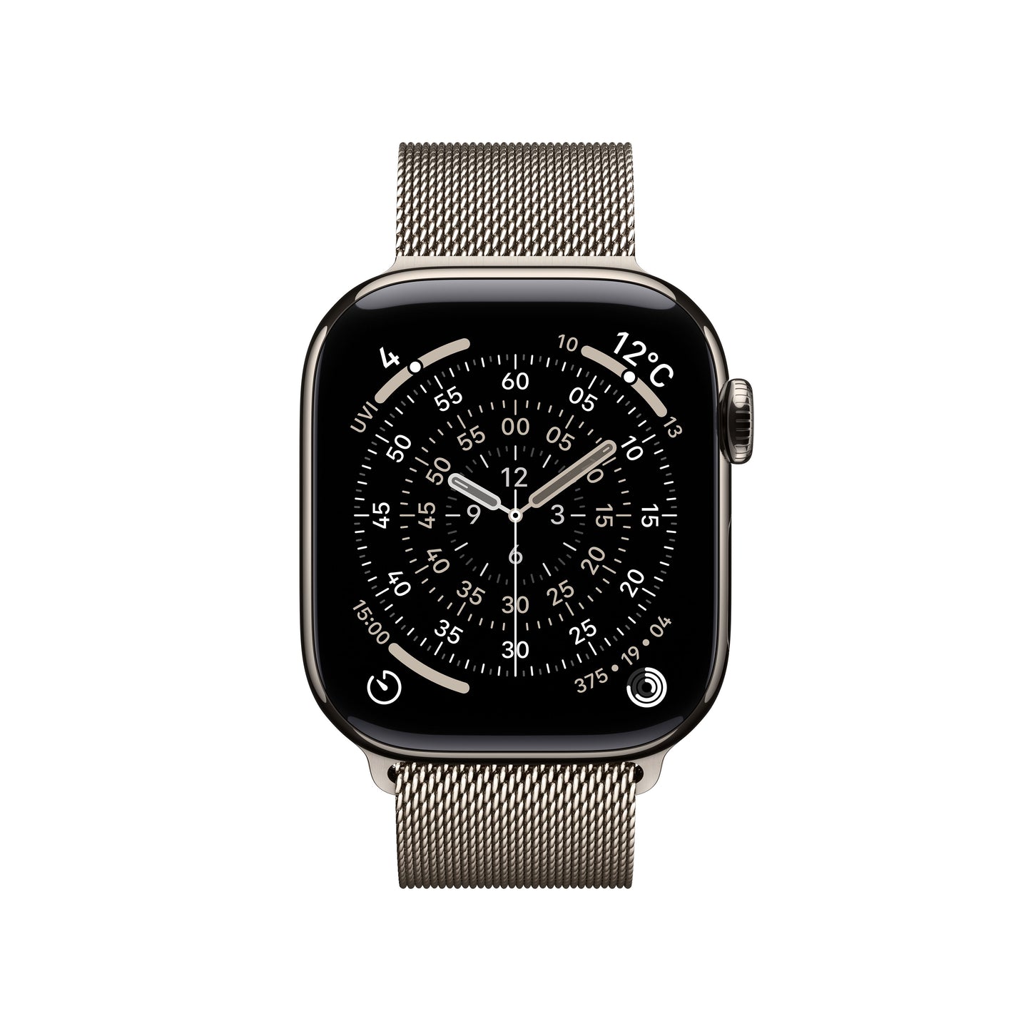 Apple Watch_Series_11_42mm_LTE_Natural_Titanium_Milanese_Loop_Natural_PDP_Image_Position_2__ja-JP