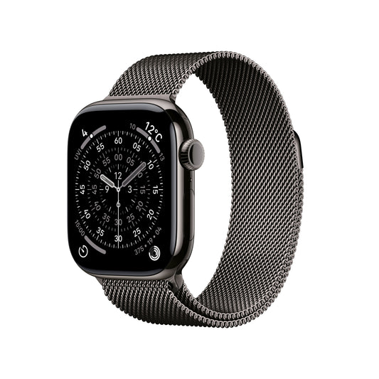 Apple Watch_Series_11_42mm_LTE_Slate_Titanium_Milanese_Loop_Slate_PDP_Image_Position_1__ja-JP