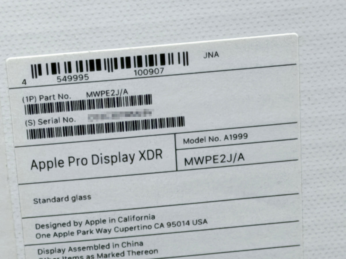 【リユースデバイス：ランクB】Apple Pro Display XDR 32インチ 6K 標準ガラス＋ Pro Stand セット
