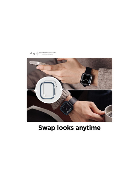 【Apple Watch Series 8 / SE対応】Apple Watch用フレームカバー 詳細画像 ブラック/ジーンインディゴ 4