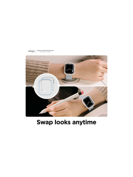 【Apple Watch Series 8 / SE対応】Apple Watch用フレームカバー 詳細画像 クリア/ライトブルー 4