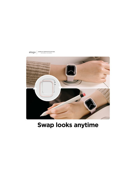 【Apple Watch Series 9 /SE対応】Apple Watch用フレームカバー 詳細画像 クリア/ラブリーピンク 4