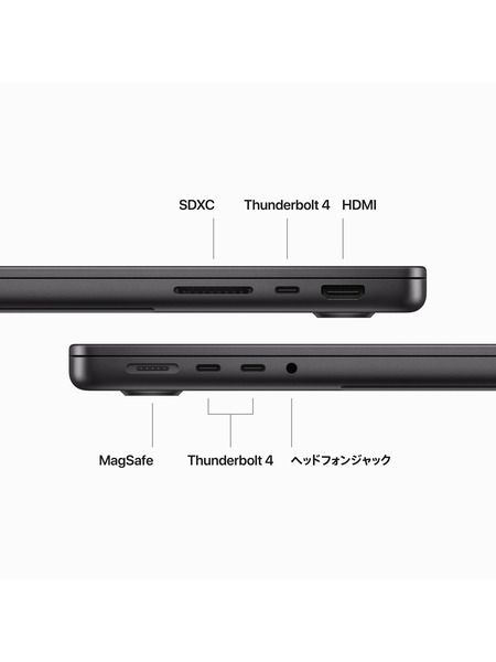 14インチMacBook Pro (M3 Pro) 11コアCPU 14コアGPU 英語（US）キーボード 詳細画像 スペースブラック 2