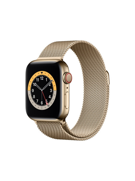 Apple Watch Series 6（GPS + Cellularモデル）- ステンレススチールケースとミラネーゼループ 詳細画像 ゴールド 1
