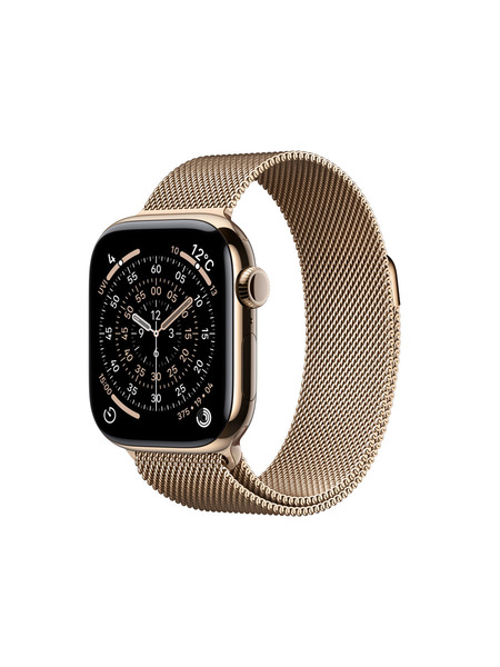Apple Watch Series 11（GPS + Cellularモデル）- チタニウムケースとミラネーゼループ 詳細画像 ゴールド 1