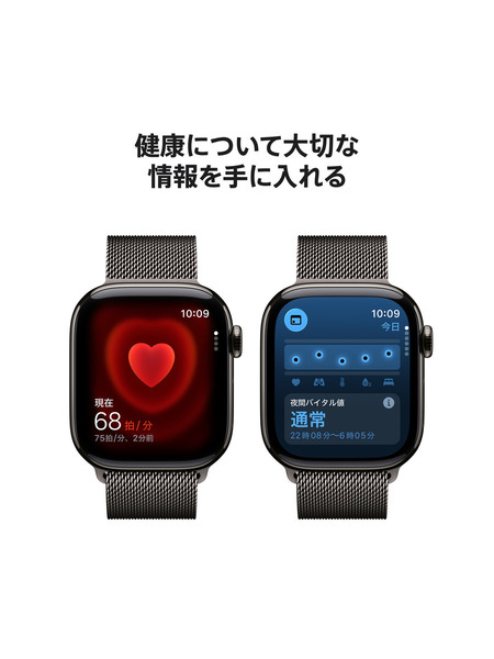 Apple Watch Series 11（GPS + Cellularモデル）- チタニウムケースとミラネーゼループ 詳細画像 スレート 5