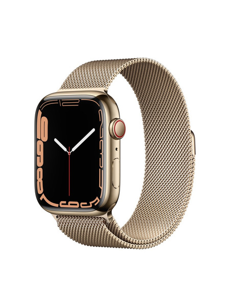 Apple Watch Series 7（GPS + Cellularモデル）ステンレススチールケースとミラネーゼループ 詳細画像 ゴールド 1