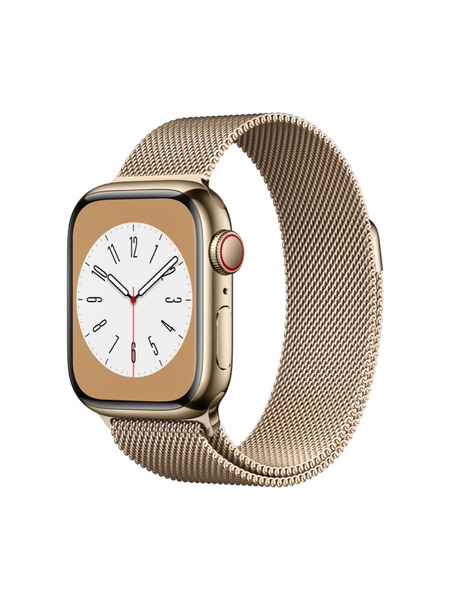 Apple Watch Series 8（GPS + Cellularモデル）ステンレススチールケースとミラネーゼループ 詳細画像 ゴールド 1