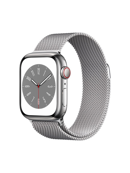 Apple Watch Series 8（GPS + Cellularモデル）ステンレススチールケースとミラネーゼループ 詳細画像 シルバー 1