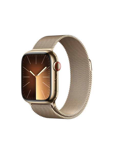 Apple Watch Series 9（GPS + Cellularモデル）ステンレススチールケースとミラネーゼループ 詳細画像 ゴールド 1