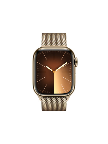 Apple Watch Series 9（GPS + Cellularモデル）ステンレススチールケースとミラネーゼループ 詳細画像 ゴールド 2