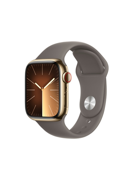 Apple Watch Series 9（GPS + Cellularモデル）ステンレススチールケースとスポーツバンド 詳細画像 ゴールド 1