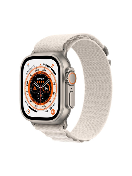 Apple Watch Ultra（GPS + Cellularモデル）- チタニウムケースとアルパインループ 詳細画像 スターライト 1