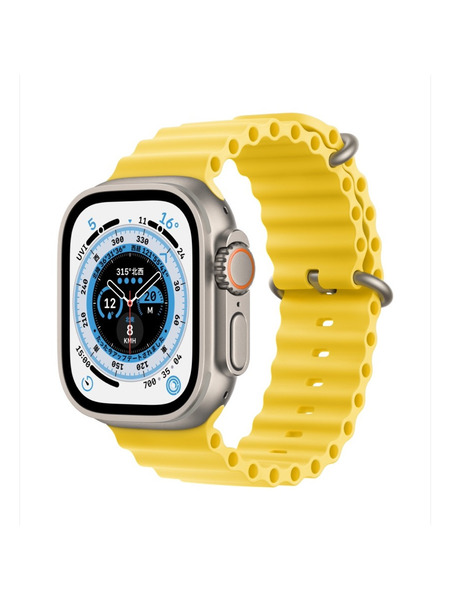 Apple Watch Ultra（GPS + Cellularモデル）- チタニウムケースとオーシャンバンド 詳細画像 イエロー 1