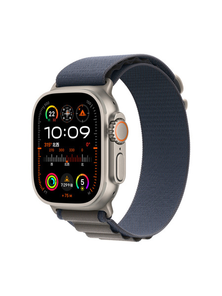 Apple Watch Ultra2（GPS + Cellularモデル）- チタニウムケースとアルパインループ - カーボンニュートラル 詳細画像 ブルー 1