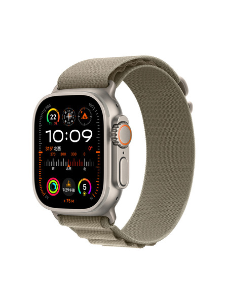 Apple Watch Ultra2（GPS + Cellularモデル）- チタニウムケースとアルパインループ - カーボンニュートラル 詳細画像 オリーブ 1