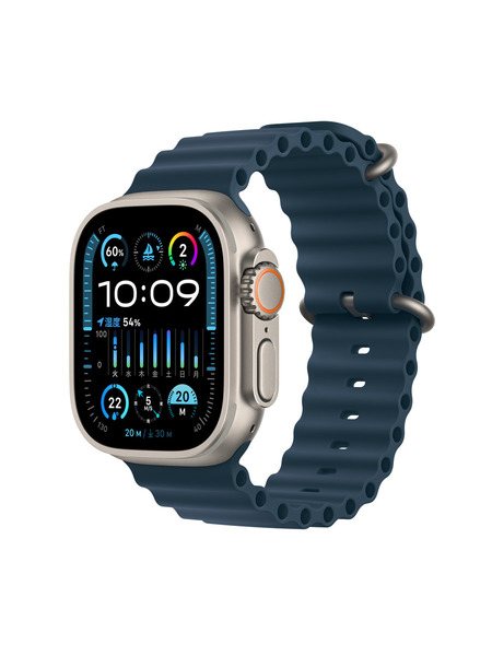 Apple Watch Ultra2（GPS + Cellularモデル）- チタニウムケースとオーシャンバンド 詳細画像 ブルー 1