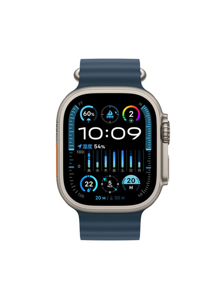 Apple Watch Ultra2（GPS + Cellularモデル）- チタニウムケースとオーシャンバンド 詳細画像 ブルー 2