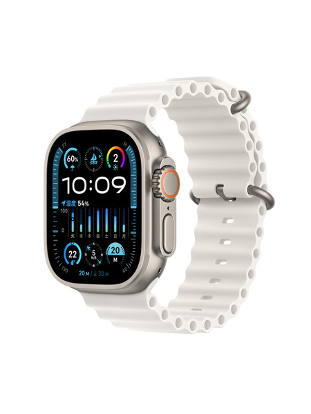 Apple Watch Ultra2（GPS + Cellularモデル）- チタニウムケースとオーシャンバンド 詳細画像 ホワイト 1