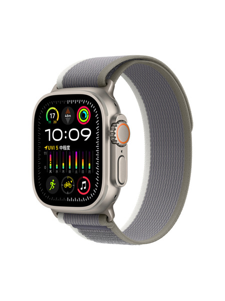 Apple Watch Ultra2（GPS + Cellularモデル）- チタニウムケースとトレイルループ - カーボンニュートラル 詳細画像 グリーン/グレイ 1