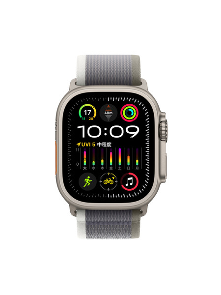 Apple Watch Ultra2（GPS + Cellularモデル）- チタニウムケースとトレイルループ - カーボンニュートラル 詳細画像 グリーン/グレイ 2