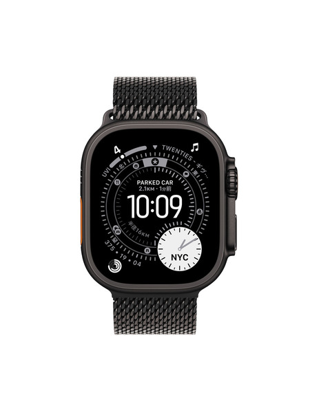 Apple Watch Ultra 3（GPS + Cellularモデル）- チタニウムケースとミラネーゼループ 詳細画像 ブラック 2