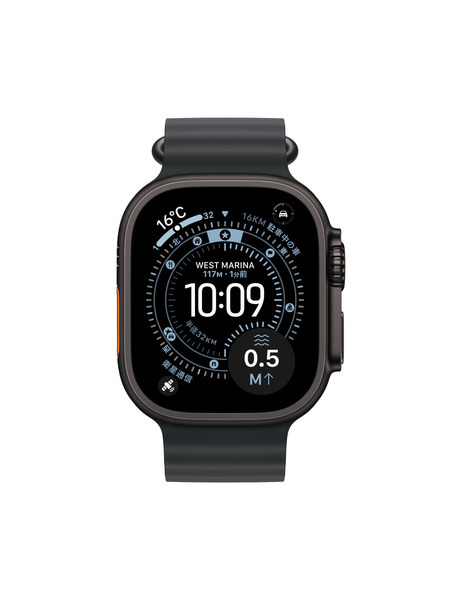 Apple Watch Ultra 3（GPS + Cellularモデル）- チタニウムケースとオーシャンバンド 詳細画像 ブラック 2