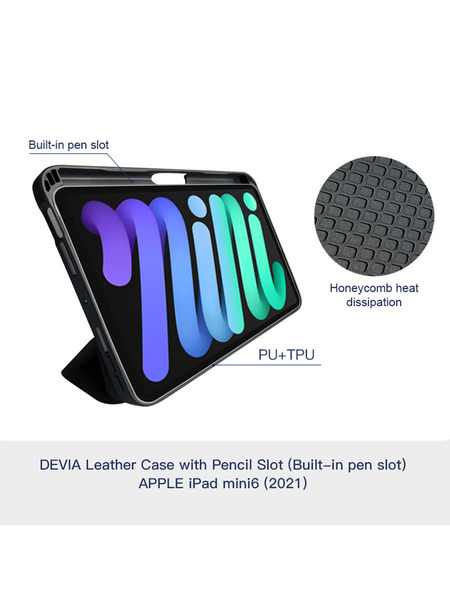 Leather Case with Pencil Slot(2021) iPad mini 6 ライトグリーン 詳細画像