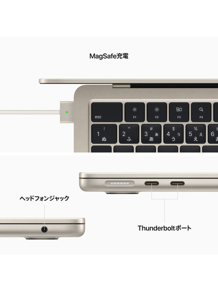 13インチMacBook Air: 8コアCPUと8コアGPUを搭載したApple M2チップ, 256GB SSD  詳細画像 スターライト 6