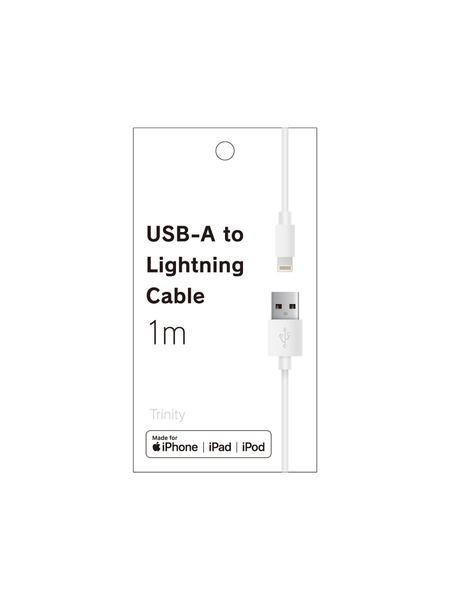 【C smartオリジナル】USB-A to Lightningケーブル 1mケーブル 詳細画像 ホワイト 1