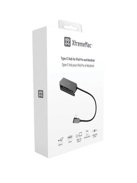 TYPE-C HUB IPAD PRO - HDMI + 2*USB-A + SD CARD + USB-C 詳細画像 ブラック 4